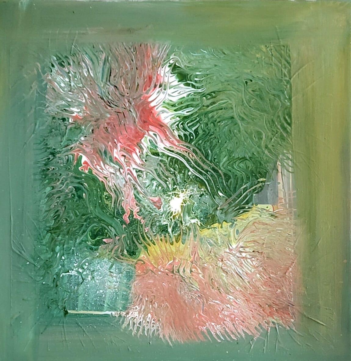 Painting 4 — green and pink