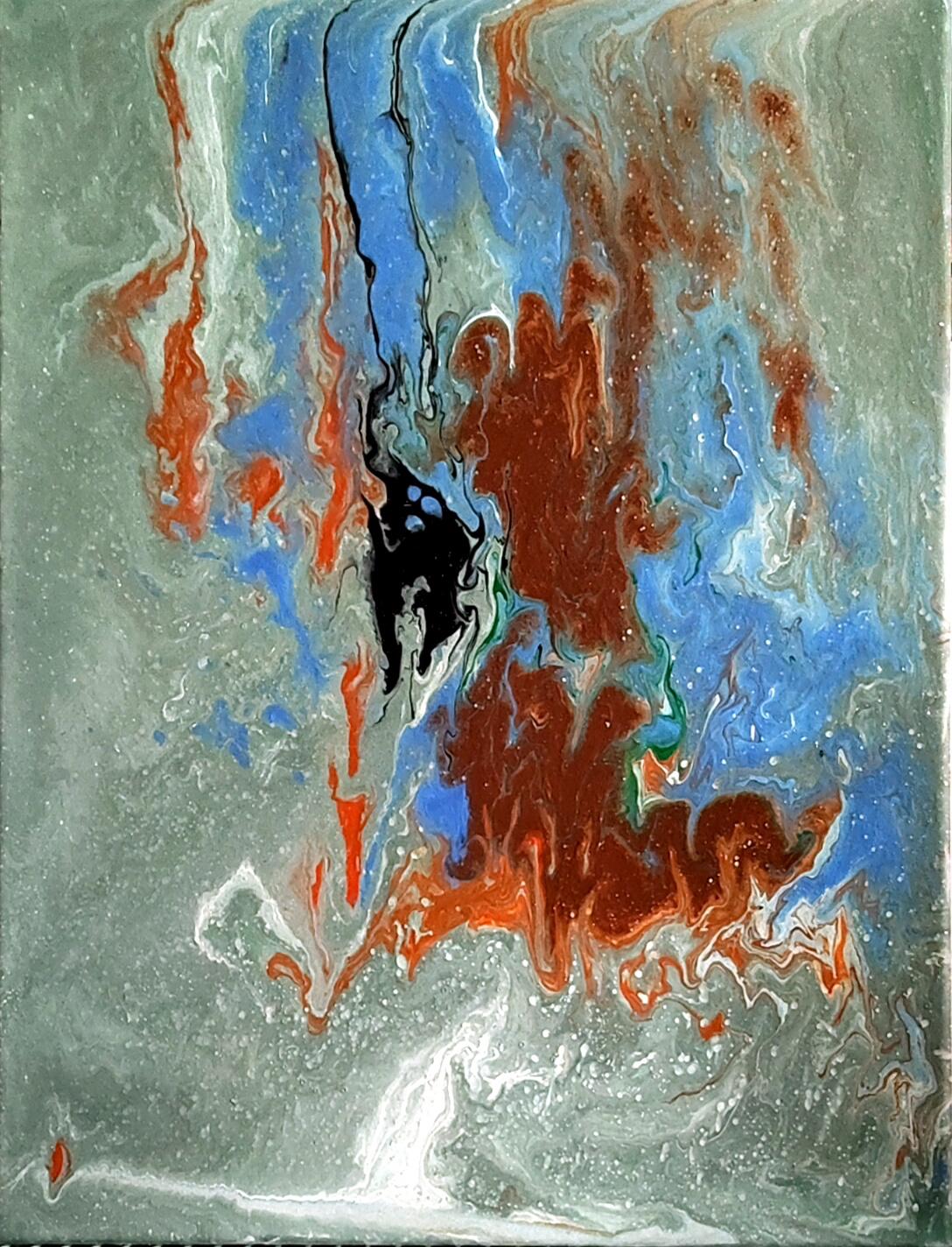 Painting 5 — orange and blue